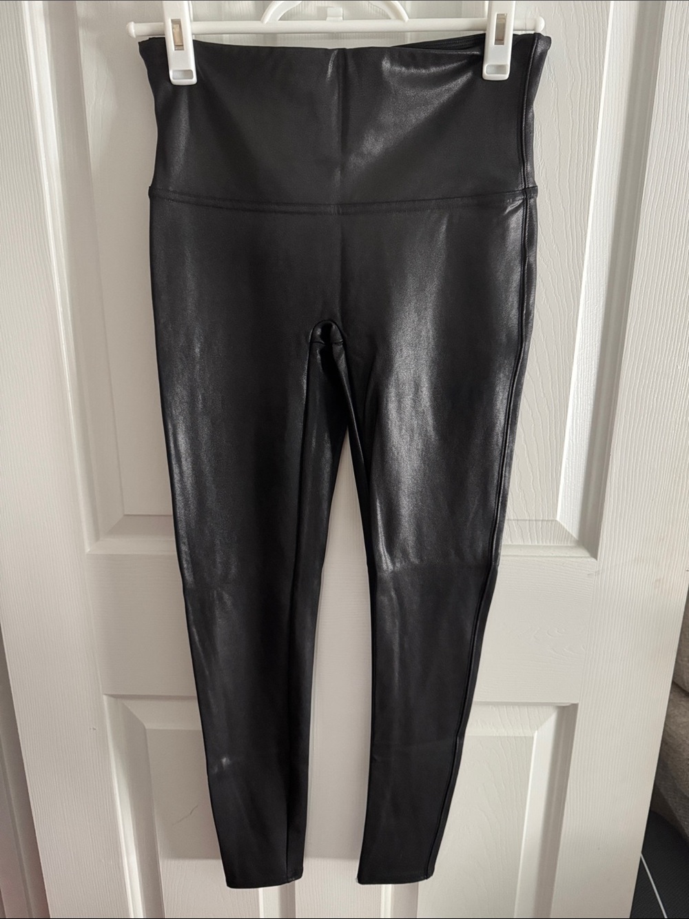 SPANX Faux Leather High-Waist Leggings in Black